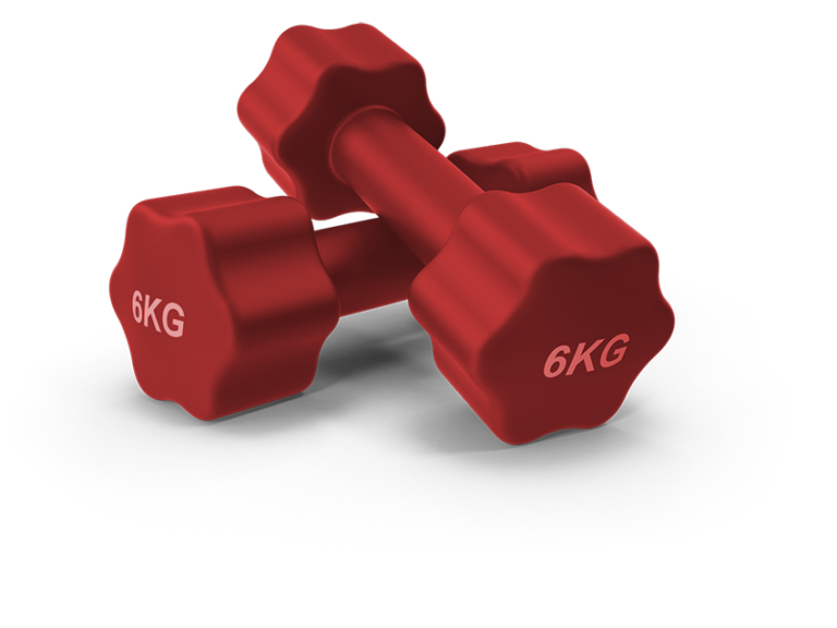 rote sechs Kilo Hanteln